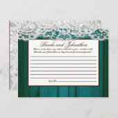 書き込み可能なアドバイスカードの散在ティール(緑がかった色)ウッドレース アドバイスカード (正面/裏面)