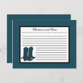 書き込み可能なアドバイスカードウェスタンブルーカウボーイブーツスプ アドバイスカード (正面/裏面)