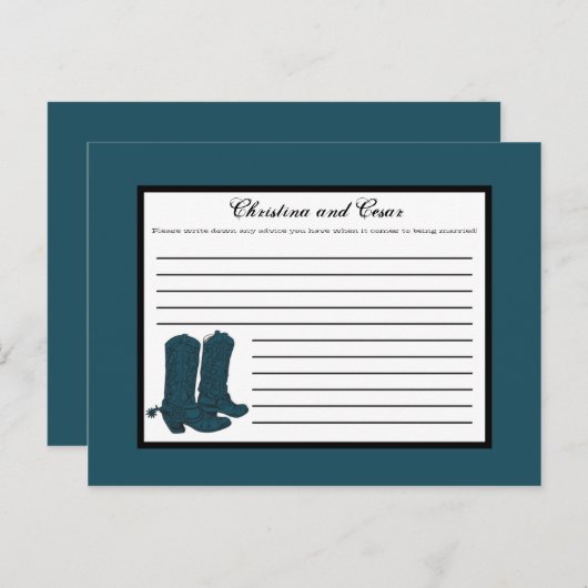 書き込み可能なアドバイスカードウェスタンブルーカウボーイブーツスプ アドバイスカード (正面/裏面)