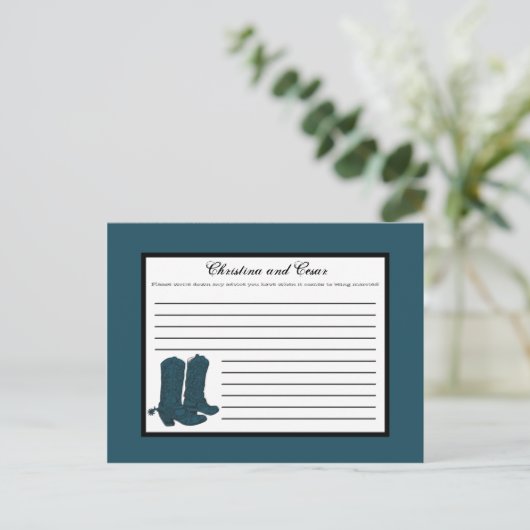 書き込み可能なアドバイスカードウェスタンブルーカウボーイブーツスプ アドバイスカード (スタンド正面)