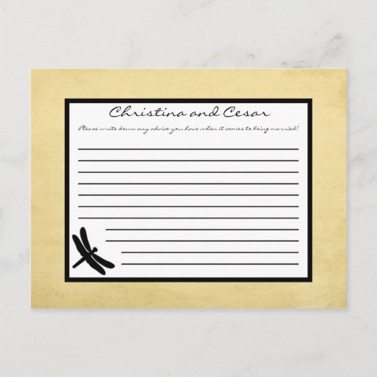 書き込み可能なアドバイスカードキャットテール/トンフライシルエット アドバイスカード (正面)