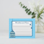 書き込み可能なアドバイスカードバーケージ/青ストライプ色のケージ アドバイスカード (スタンド正面)