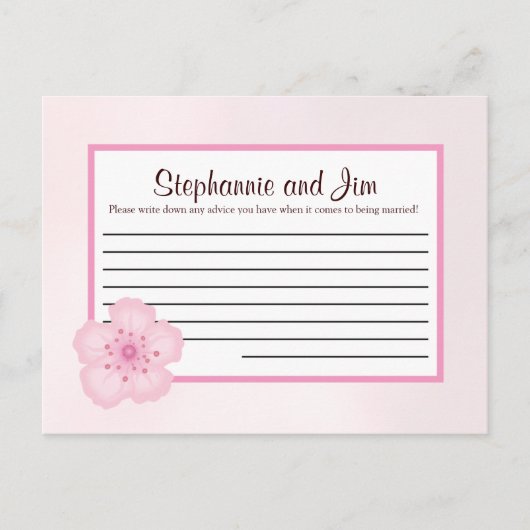 書き込み可能なアドバイスカードピンクのさくらんぼ花 アドバイスカード (正面)