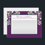 書き込み可能なアドバイスカードピーコック/花枝パープル アドバイスカード<br><div class="desc">これらの愛らしい書き込み可能なアドバイスカードは、任意の結婚に完璧な追加である。チップのシャーパイペンと一緒にこれらのカードを単に素晴らしお客様に渡す。お客様は新しい書新婦と新郎のアドバイスを下げることができます。これらの用紙は、光沢のある超重量重量120ポンドのカバー素材（カードストック）に4.25インチx 5.6インチのサイズで印刷される。私たちは、このデザインに専念する全体のラインを私たちのザズル店で結婚は、招待状(5x7)、返品ラベル、郵送ラベル、封筒用シール、郵便切手、カップケーキを選ぶ、ウォーターボトルラッパー、ハーシーの1.55ozを含む。大きなバーラッパー、ハーシーのミニチュアバッグラッパー、電子レンジのポップコーンアドバイスラッパー、書き込み可能座席表、グッズバッグトッパー、FLATサンキューカード(4x5)、HAPPEDサンキューカード(4x5)、メッセージカード、メニューカード、ミントマッチブック、棒つきキャンデーカバー、ブックマーク、ビンゴカードマーカー、ビンゴカード呼び出しシート、書き込み可能カード(4x5)、など。</div>