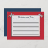 書き込み可能なアドバイスカードホワイト鳩レッドブルーBGリボン アドバイスカード (正面/裏面)