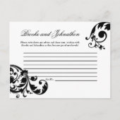 書き込み可能なアドバイスカード白黒フローラファイルツリー アドバイスカード (正面)