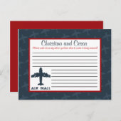 書き込み可能なアドバイスカード飛行機青/赤フライ アドバイスカード (正面/裏面)