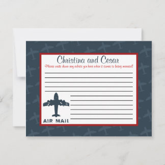書き込み可能なアドバイスカード飛行機青/赤フライ アドバイスカード