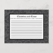 書き込み可能なアドバイスカード黒グレーフォーマルゴシックプリン アドバイスカード (正面)