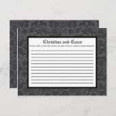 書き込み可能なアドバイスカード黒グレーフォーマルゴシックプリン アドバイスカード (正面/裏面)