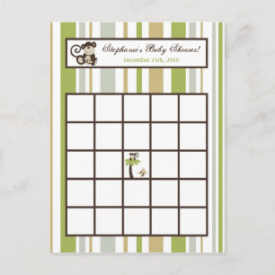 書き込み可能なビンゴカードサルの時間動物園 インビテーションポストカード