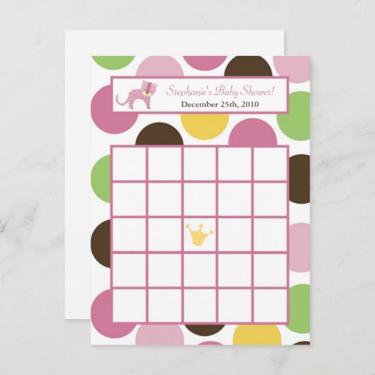 書き込み可能なビンゴカードジャングルの女王のトラのサファリの動物園 インビテーションポストカード (正面/裏面)