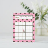 書き込み可能なビンゴカードピンクのソックス猿 インビテーションポストカード (スタンド正面)