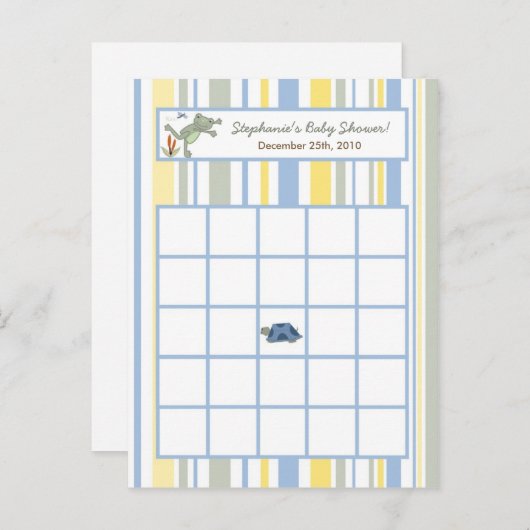 書き込み可能なビンゴカード跳躍のカエルのカメの蜂のトンボ インビテーションポストカード (正面/裏面)