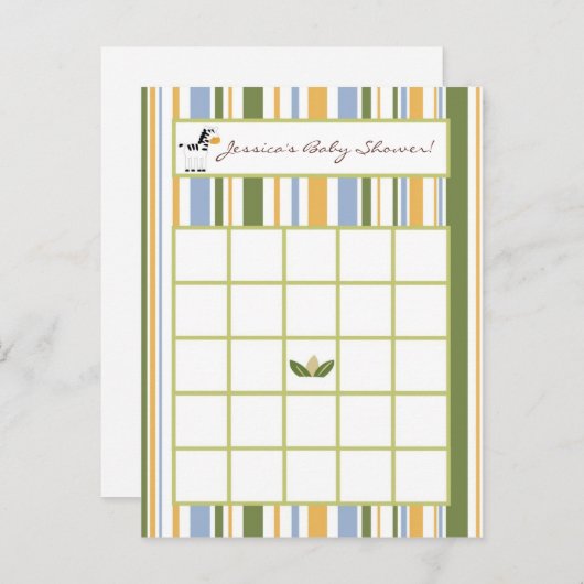 書き込み可能なビンゴカードSafariの友人 インビテーションポストカード (正面/裏面)