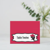 書き込み可能なフォーマル座席表帽子エレガントレトロ ポストカード (スタンド正面)