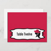 書き込み可能なフォーマル座席表帽子エレガントレトロ ポストカード (正面/裏面)