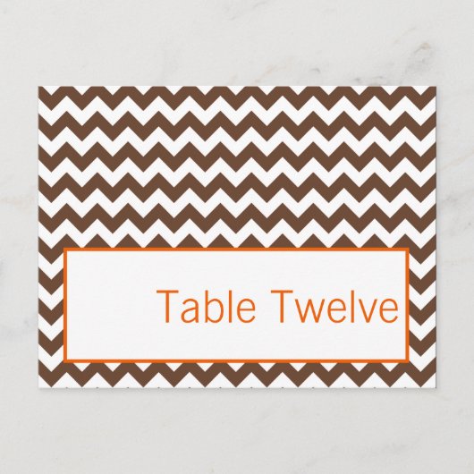 書き込み可能な場所ブラウンオレンジシェブロン名 ポストカード (正面)