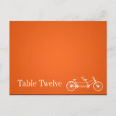書き込み可能な座席表お洒落オレンジダブルバイク ポストカード (正面)