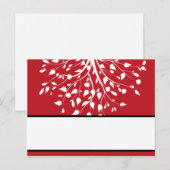 書き込み可能な座席表の冬の灰色/赤いツリー ポストカード (正面/裏面)
