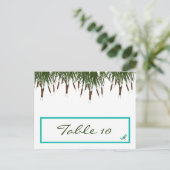 書き込み可能な座席表のcattail/DragonflyカラーGre ポストカード (スタンド正面)