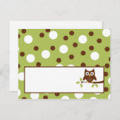 書き込み可能な座席表ウッドランドフレンズフクロウ ポストカード (正面/裏面)