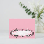 書き込み可能な座席表ガーリーバタフライゼブラ印刷 ポストカード (スタンド正面)