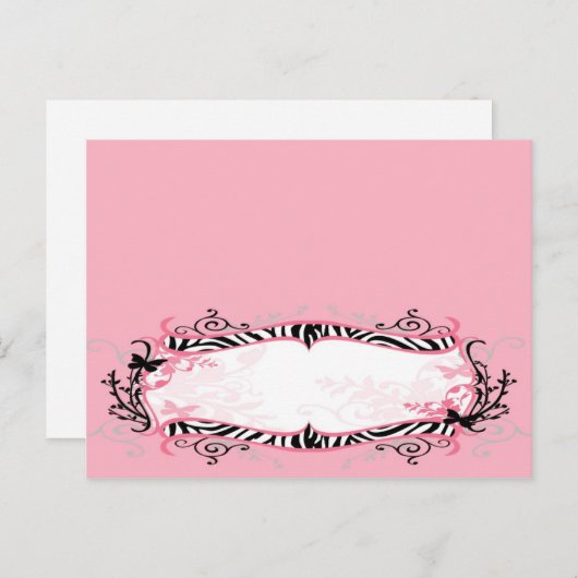 書き込み可能な座席表ガーリーバタフライゼブラ印刷 ポストカード (正面/裏面)