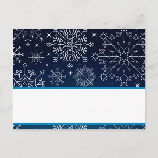 書き込み可能な座席表ブルースターと雪片 ポストカード (正面)