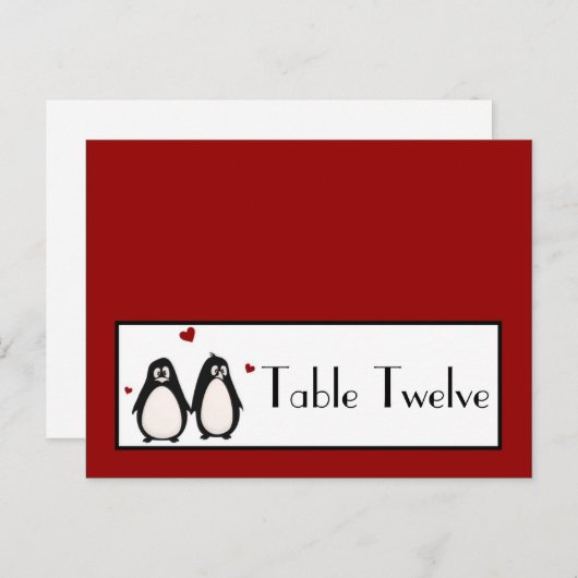 書き込み可能な座席表ペンギン愛カップルのメイト ポストカード (正面/裏面)