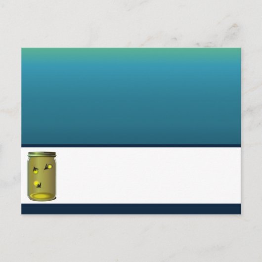 書き込み可能な座席表ホタルとメイソンジャースサンセ ポストカード (正面)