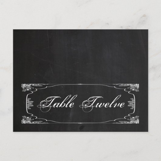 書き込み可能な座席表モダンチャルクボードヴィンテージ ポストカード (正面)