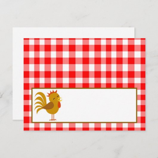 書き込み可能な座席表レッドバーンファーム動物 ポストカード (正面/裏面)