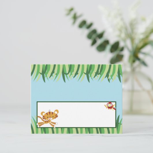 書き込み可能な座席表熱帯雨林ジャングル動物 ポストカード (スタンド正面)