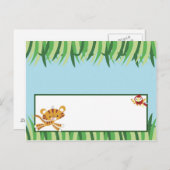 書き込み可能な座席表熱帯雨林ジャングル動物 ポストカード (正面/裏面)