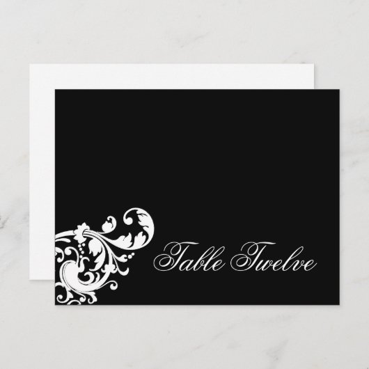 書き込み可能な座席表白黒フローラファイルツリー ポストカード (正面/裏面)