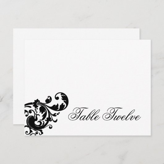 書き込み可能な座席表白黒フローラファイル ポストカード (正面/裏面)