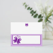 書き込み可能な座席表紫の春の時間バタフライ ポストカード (スタンド正面)