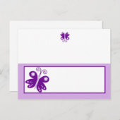 書き込み可能な座席表紫の春の時間バタフライ ポストカード (正面/裏面)