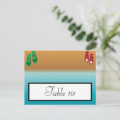 書き込み可能な座席表His/Her Sandals onビーチプラム ポストカード (スタンド正面)