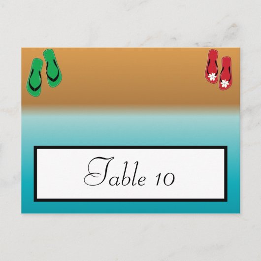 書き込み可能な座席表His/Her Sandals onビーチプラム ポストカード (正面)