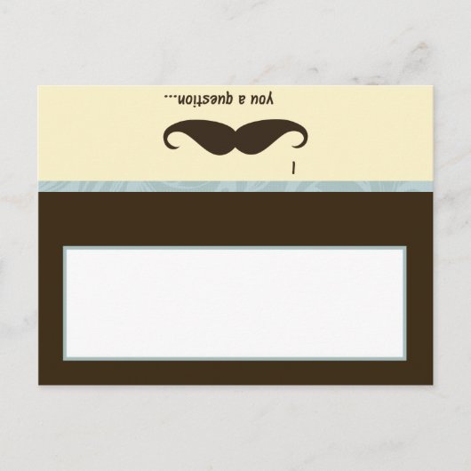 書き込み可能な座席表I mustache you a questionおもしろい ポストカード (正面)