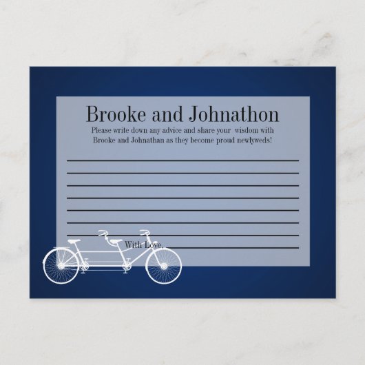 書き込み可能アドバイスカお洒落ードネイビーダブルバイク アドバイスカード (正面)