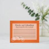 書き込み可能アドバイスカーお洒落ドOrangeダブルバイク アドバイスカード (スタンド正面)