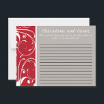 書き込み可能アドバイスカードクリムゾンレッド/グレーブルーグホワイトスウィ アドバイスカード<br><div class="desc">これらの愛らしい書き込み可能なアドバイスカードは、任意の結婚に完璧な追加である。チップのシャーパイペンと一緒にこれらのカードを単に素晴らしお客様に渡す。お客様は新しい書新婦と新郎のアドバイスを下げることができます。これらの用紙は、光沢のある超重量重量120ポンドのカバー素材（カードストック）に4.25インチx 5.6インチのサイズで印刷される。私たちは、このデザインに専念する全体のラインを私たちのザズル店で結婚は、招待状(5x7)、返品ラベル、郵送ラベル、封筒用シール、郵便切手、カップケーキを選ぶ、ウォーターボトルラッパー、ハーシーの1.55ozを含む。大きなバーラッパー、ハーシーのミニチュアバッグラッパー、電子レンジのポップコーンアドバイスラッパー、書き込み可能座席表、グッズバッグトッパー、FLATサンキューカード(4x5)、HAPPEDサンキューカード(4x5)、メッセージカード、メニューカード、ミントマッチブック、棒つきキャンデーカバー、ブックマーク、ビンゴカードマーカー、ビンゴカード呼び出しシート、書き込み可能カード(4x5)、など。</div>