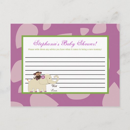 書き込み可能アドバイスカードジャカナ紫色の動物 アドバイスカード (正面)