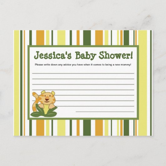 書き込み可能アドバイスカードジャングルベビー動物 アドバイスカード (正面)