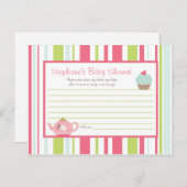 書き込み可能アドバイスカードティーパーティーピンクパステルフラワー アドバイスカード (正面/裏面)