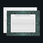 書き込み可能アドバイスカードティール（緑がかった色）華美マスク アドバイスカード<br><div class="desc">これらの愛らしい書き込み可能なアドバイスカードは、任意の結婚に完璧な追加である。チップのシャーパイペンと一緒にこれらのカードを単に素晴らしお客様に渡す。お客様は新しい書新婦と新郎のアドバイスを下げることができます。これらの用紙は、光沢のある超重量重量120ポンドのカバー素材（カードストック）に4.25インチx 5.6インチのサイズで印刷される。私たちは、このデザインに専念する全体のラインを私たちのザズル店で結婚は、招待状(5x7)、返品ラベル、郵送ラベル、封筒用シール、郵便切手、カップケーキを選ぶ、ウォーターボトルラッパー、ハーシーの1.55ozを含む。大きなバーラッパー、ハーシーのミニチュアバッグラッパー、電子レンジのポップコーンアドバイスラッパー、書き込み可能座席表、グッズバッグトッパー、FLATサンキューカード(4x5)、HAPPEDサンキューカード(4x5)、メッセージカード、メニューカード、ミントマッチブック、棒つきキャンデーカバー、ブックマーク、ビンゴカードマーカー、ビンゴカード呼び出しシート、書き込み可能カード(4x5)、など。</div>