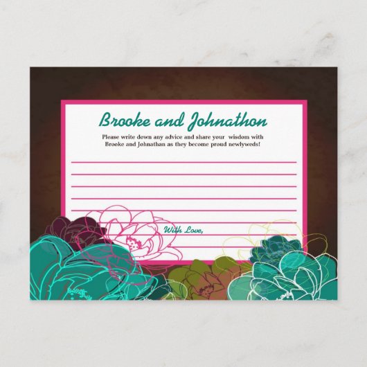 書き込み可能アドバイスカードネオン春フローラフラワーブロウ アドバイスカード (正面)